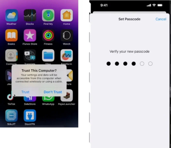 Trust the computer on your iPhone