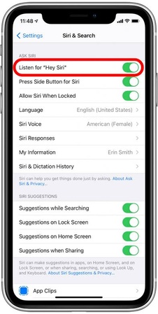在設定中啟用 Siri