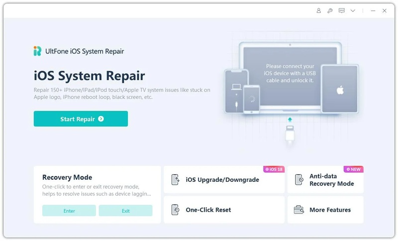 Install UltFone connect iPhone select repair