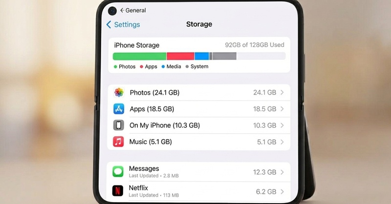 Reduce iCloud backup before restoring iPhone