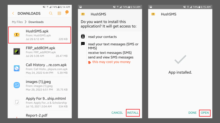 Prepare two Android phones