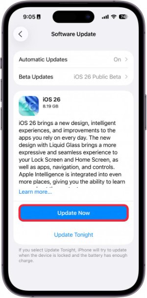 click update now.
