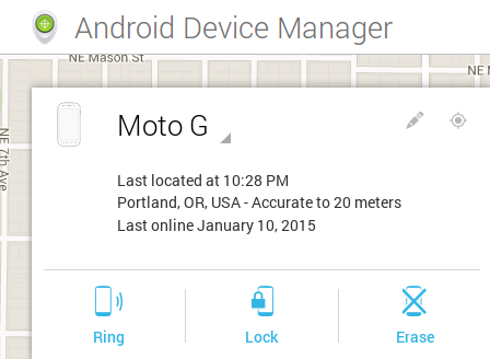 unlock motorola via andriod device manager