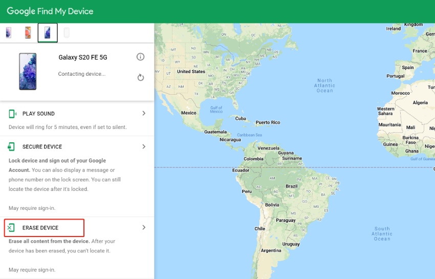 unlock motorola via google find my device