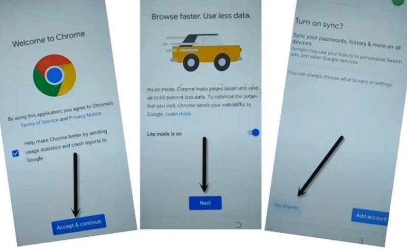 Chrome setup after double-tapping link