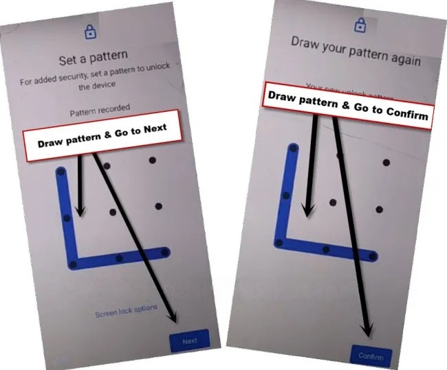 Create and confirm unlock pattern