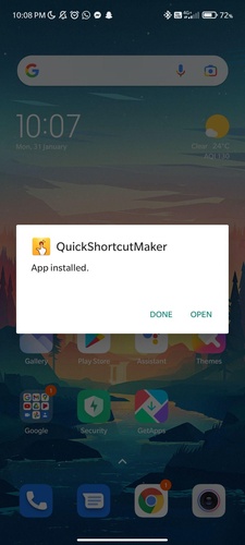 透過 QuickShortcutMaker 建立 Google 帳號捷徑