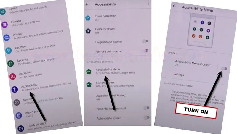 Enable Accessibility Menu shortcut steps