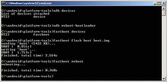 輸入 fastboot reboot 指令
