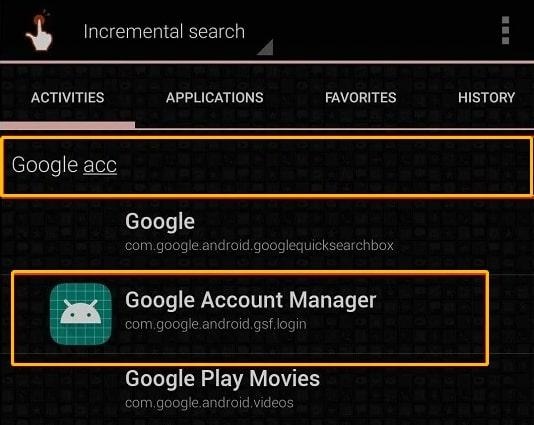 Google Account Manager 操作介面