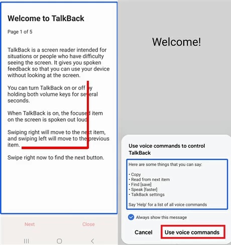 透過 TalkBack、QR Code 或說明頁面開啟瀏覽器