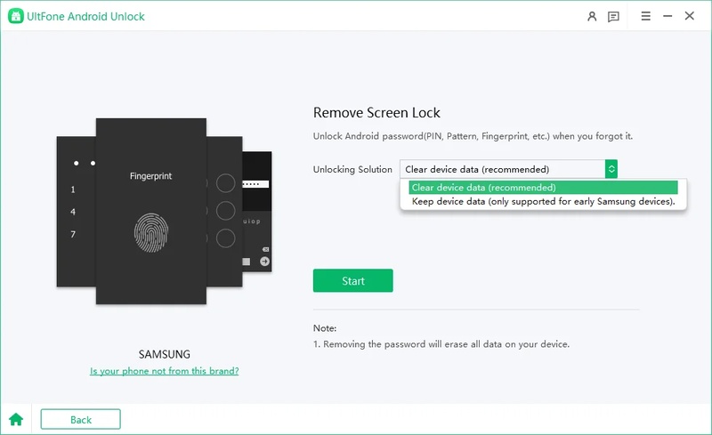 Select brand and clear device data 2