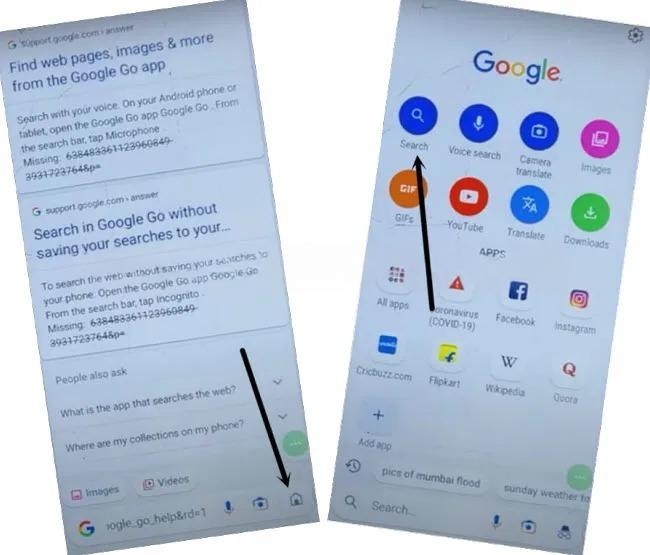 Share and search in browser