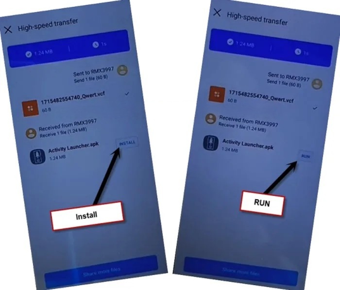 Share app file then install