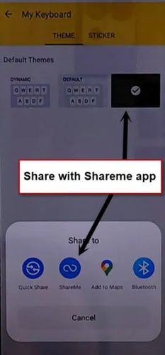 ShareMe app QR code scanner setup
