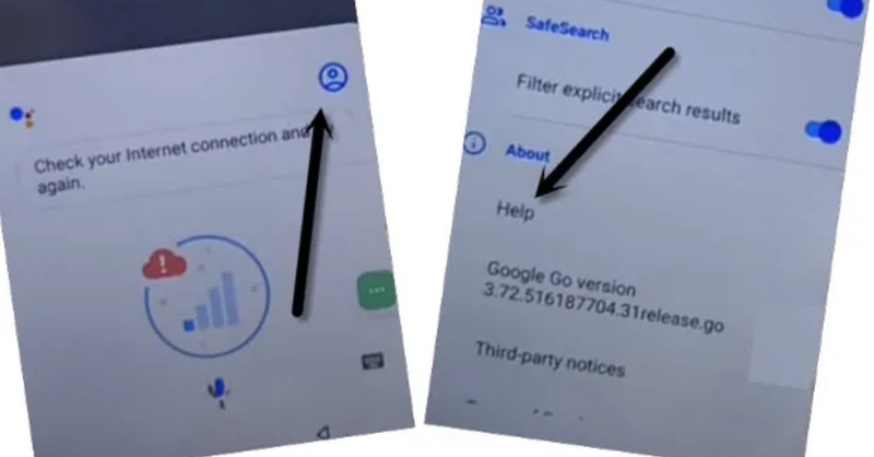 Tap share then use search
