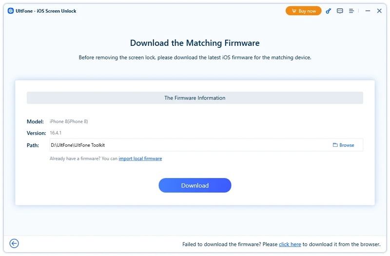 Download firmware with sufficient storage