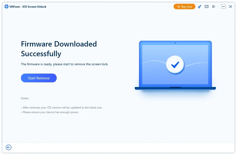 Start passcode removal process