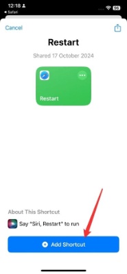 add Cellular Data Shortcut link