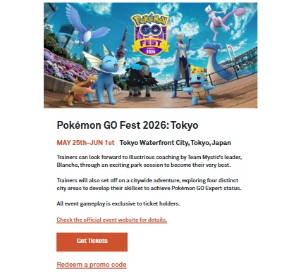 App mit dem Hinweis auf verfügbare Tokyo-Tickets