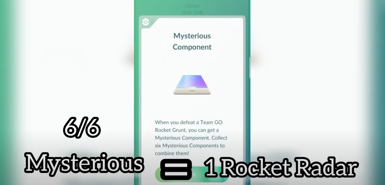 collect six mystery components to combine rocket radar