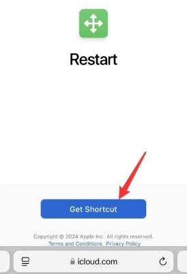get Cellular Data Shortcut link