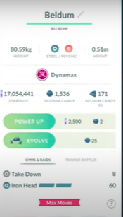 Look for the Dynamax menu