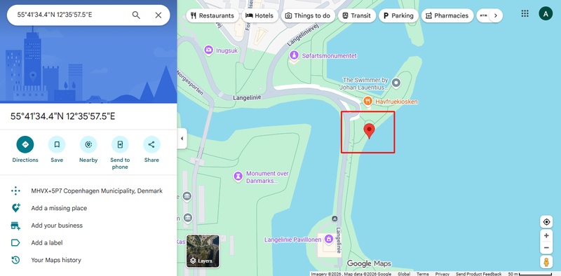 Latitude and longitude coordinates