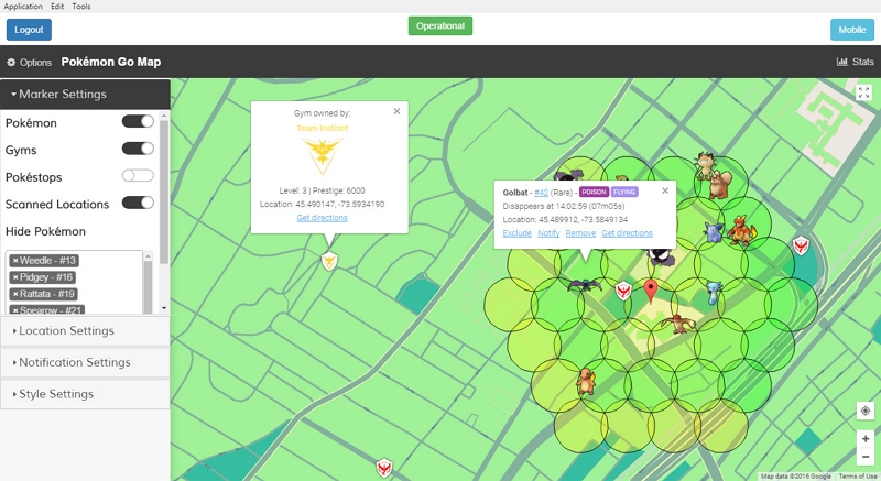 Pokémon GO Live Location Maps