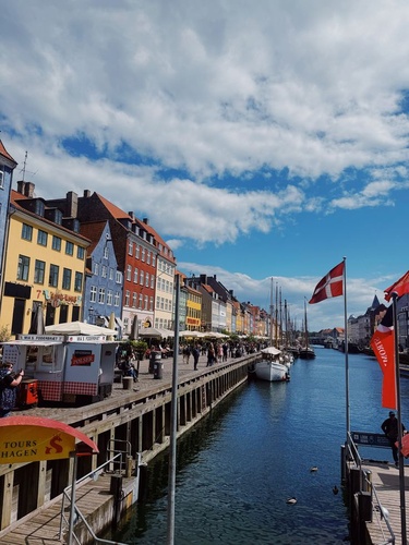 Nyhavn waterside with players