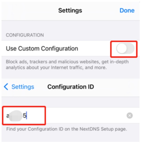 Open NextDNS phone settings