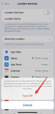 turn off Location Services