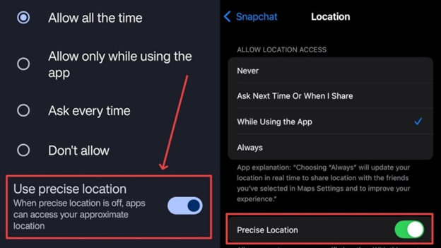 Turn Off Precise Location