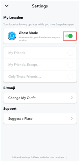 Use Snapchat Ghost Mode