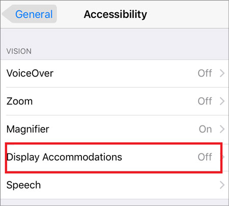 display accommodations