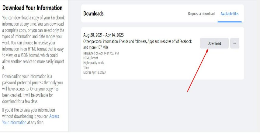 recover deleted photos from facebook archive