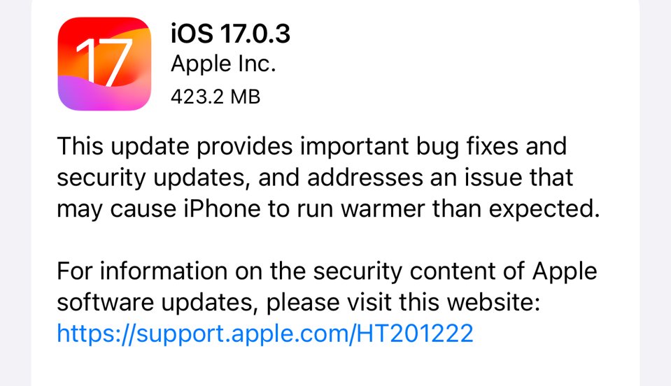 iOS 17.0.2 Überhitzung