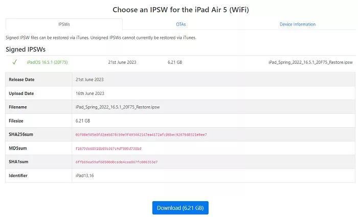 downgrade ipados 17 to 16