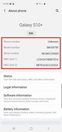 samsung device model
