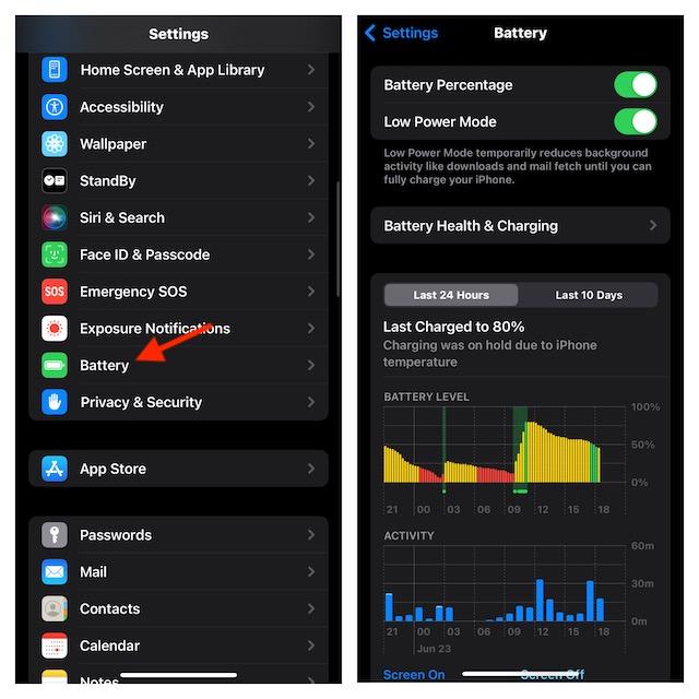 problemi di durata della batteria di ios 17 beta