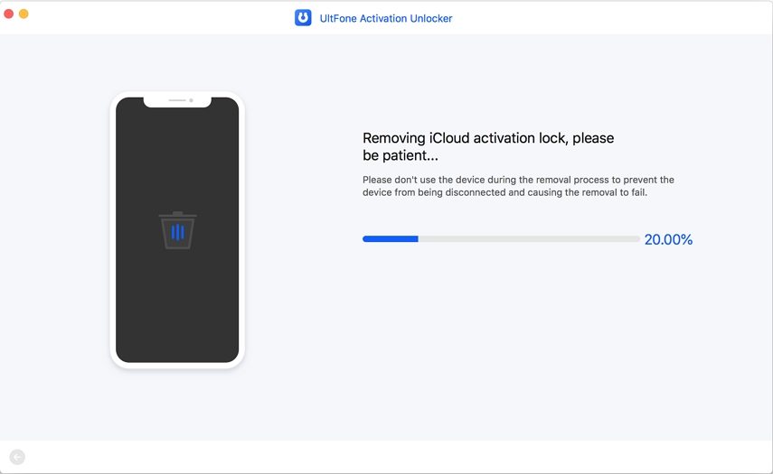 begin removing icloud activation lock