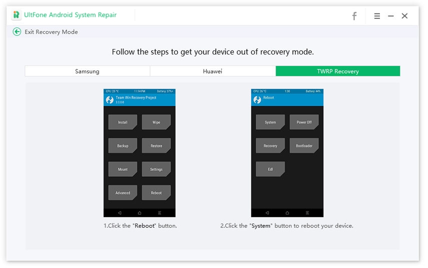 exit Android recovery mode