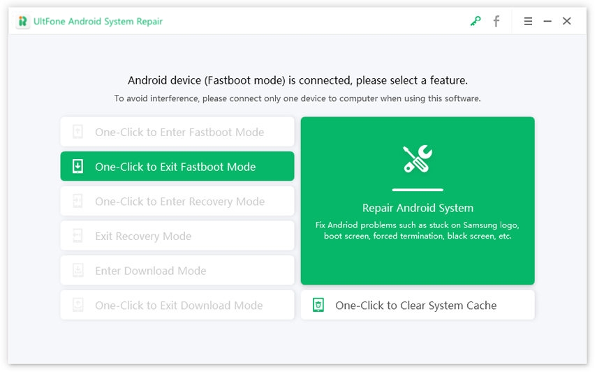 un clic pour quitter le mode fastboot d'Android