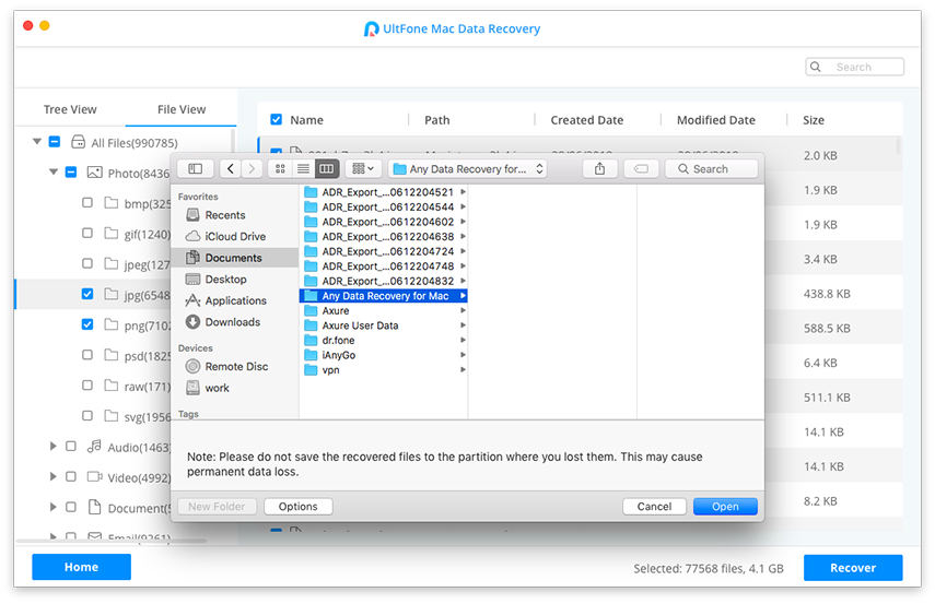save recovered files