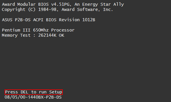 enter bios setup