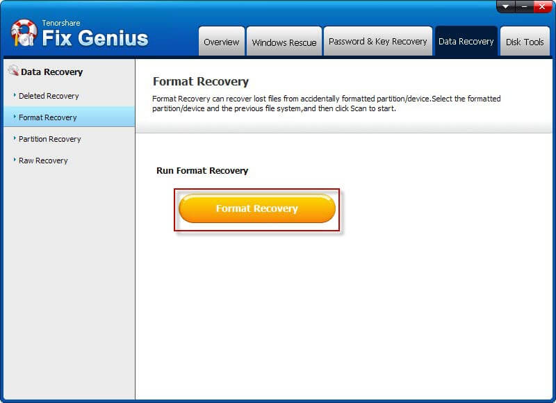 format recovery