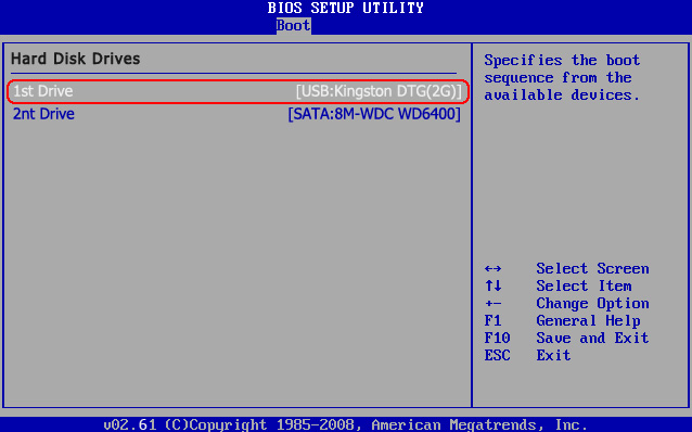 select USB