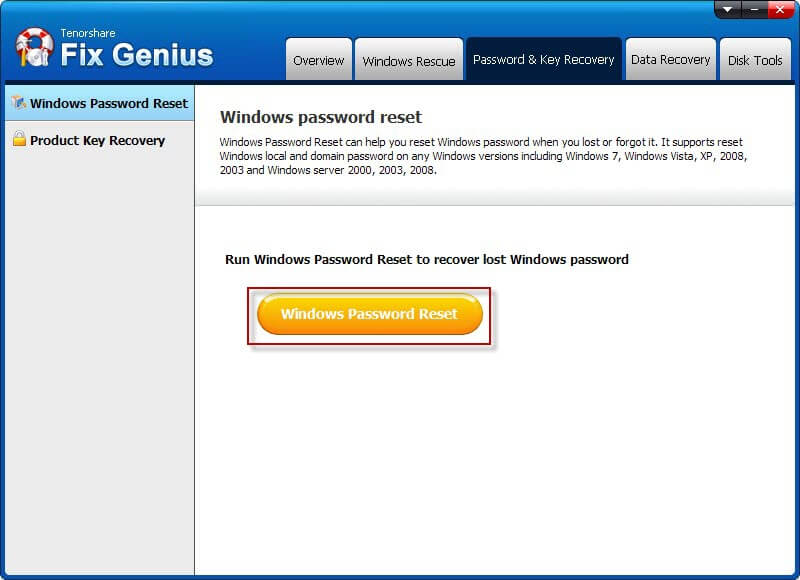 windows password reset
