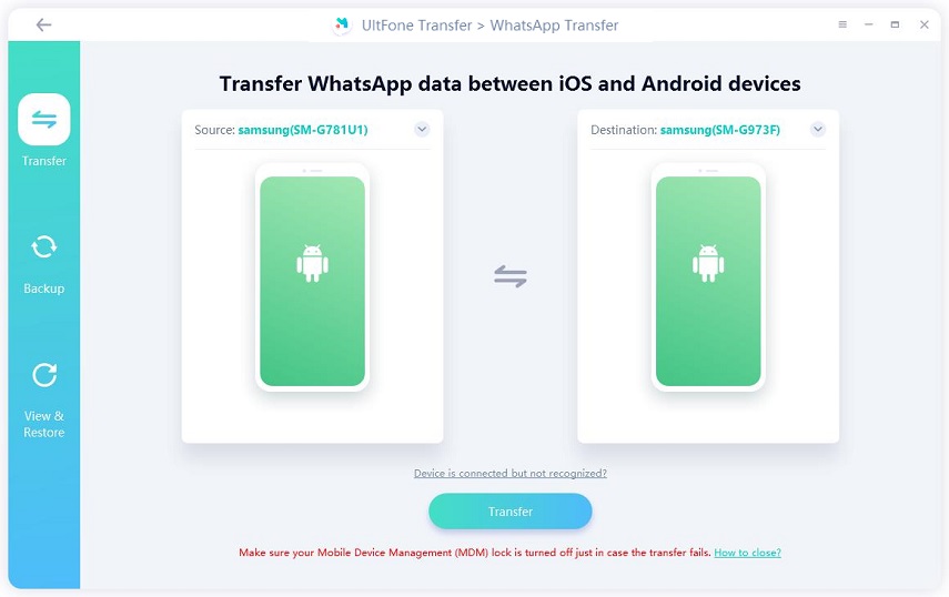 transfer whatsapp from android to android