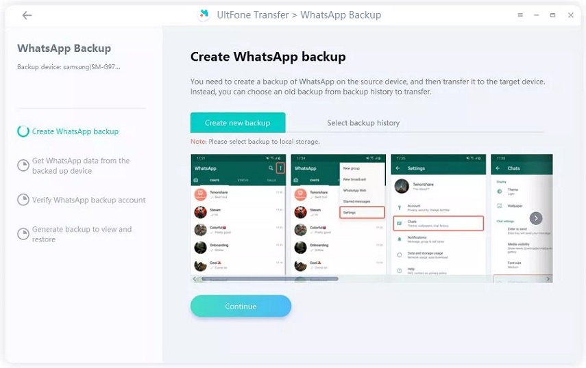 backup whatsapp on android using the official way